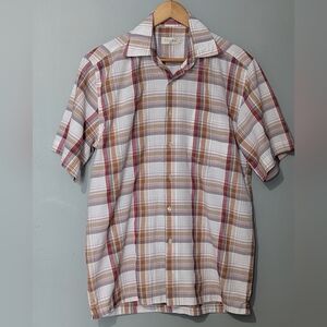 Young USA‎ Men's Plaid Short-Sleeve Button Down Shirt